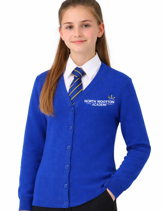 Royal Cardigan with North Wootton Embroidered Logo