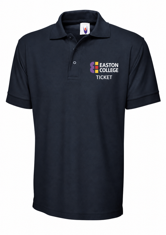 Polo in Navy with Easton Ticket Printed Logo