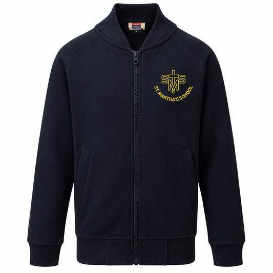 STAFF Navy Zip Sweatshirt with St Martha's Embroidered Logo