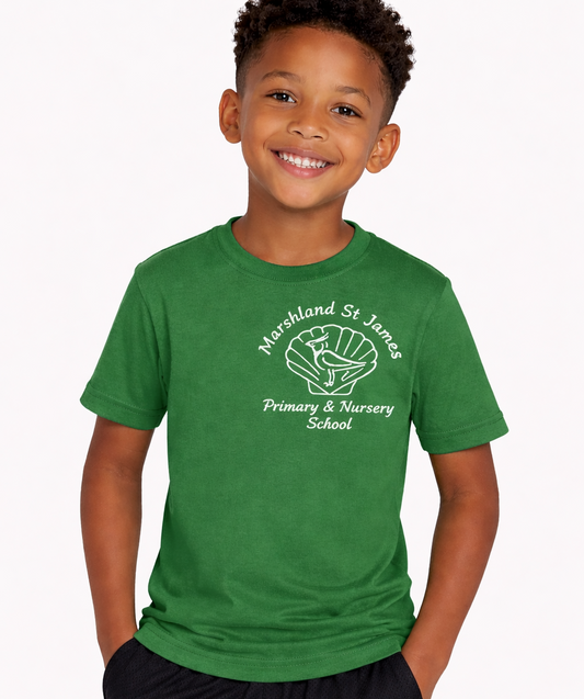 Green PE T-Shirt with Marshland Printed Logo