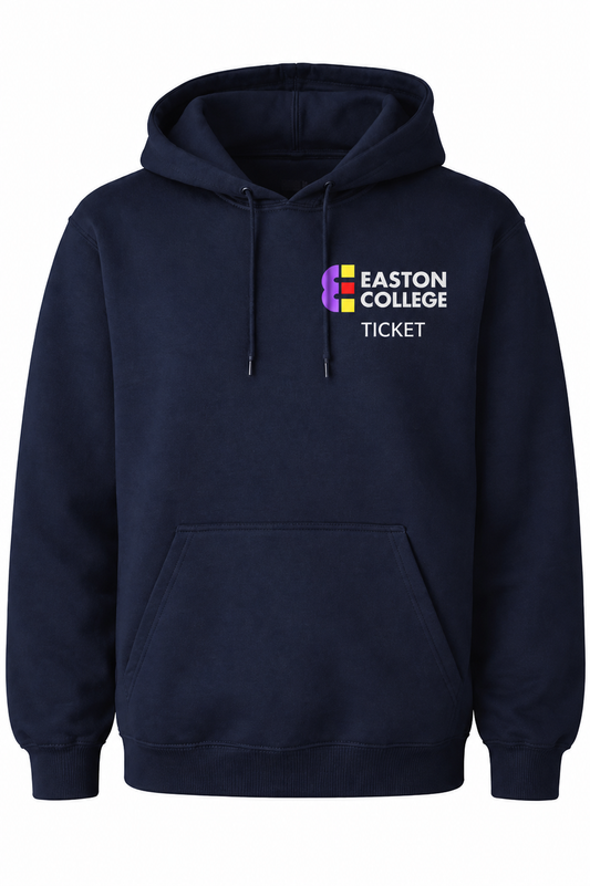 Classic Hoodie in Navy with Easton Ticket Printed Logo