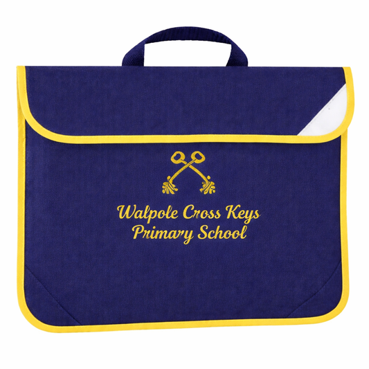 Navy Book Bag with Walpole Cross Keys Printed Logo