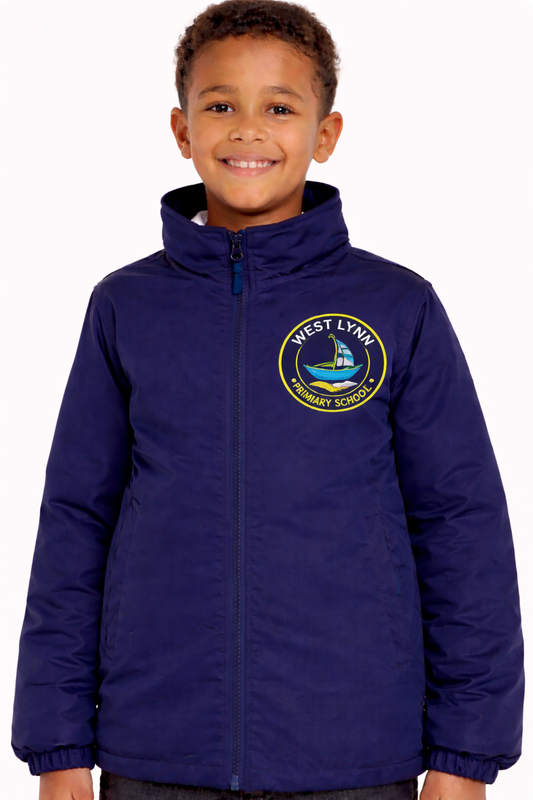 Navy Eco Showerproof Jacket with West Lynn Embroidered Logo