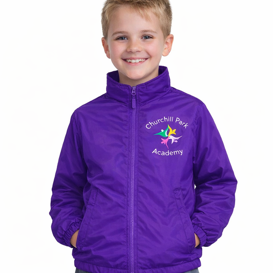 Purple Eco Showerproof Jacket with Churchill Embroidered Logo