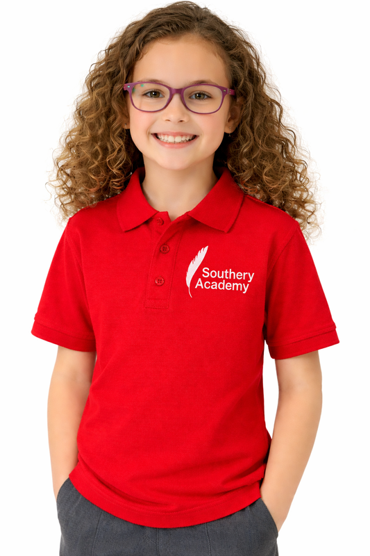 Red PE Polo Shirt with Southery Embroidered Logo