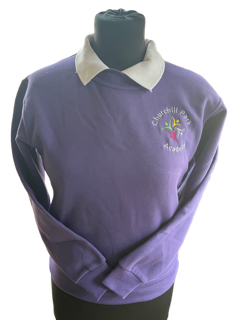 Purple Sweatshirt with Churchhill Park Academy Embroidery
