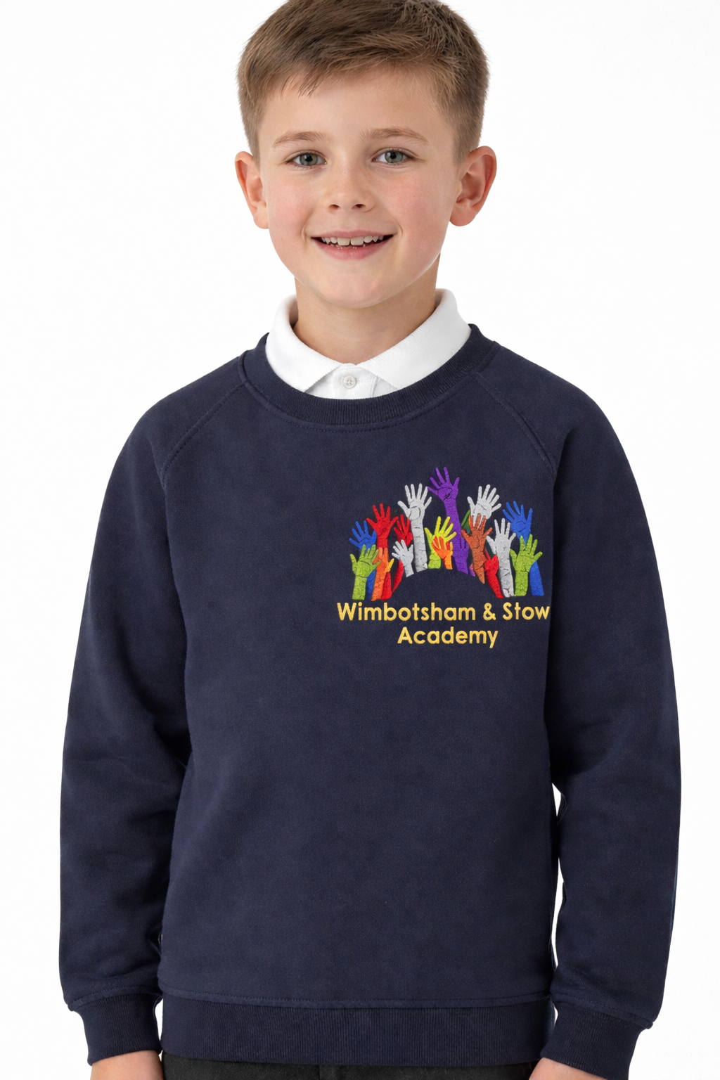 Navy Sweatshirt with Wimbotsham & Stow Embroidered Logo