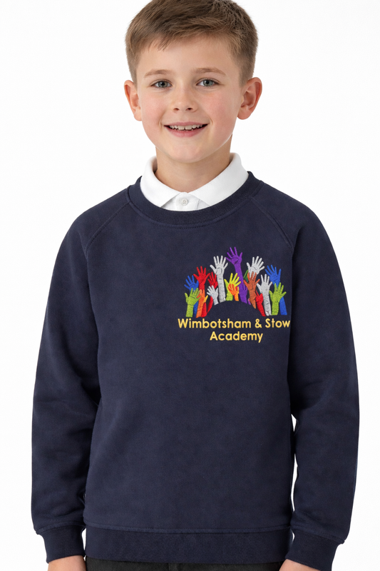 Navy Sweatshirt with Wimbotsham & Stow Embroidered Logo
