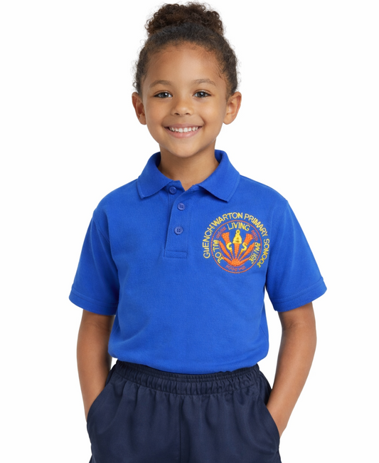 Royal Polo Shirt with Clenchwarton Embroidered Logo
