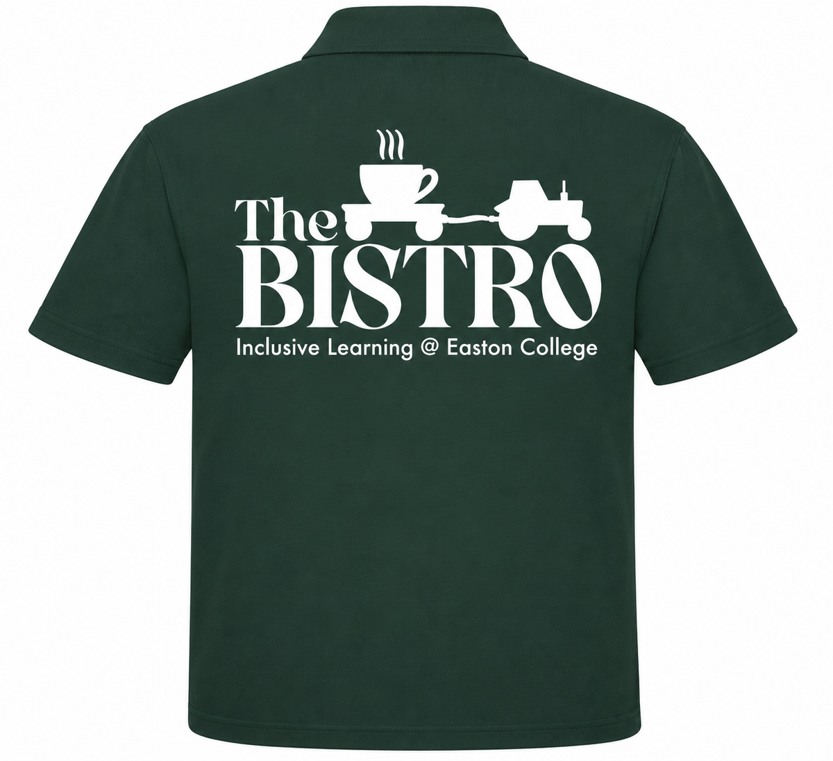 Bottle Green Polo Shirt with Bistro Back Print