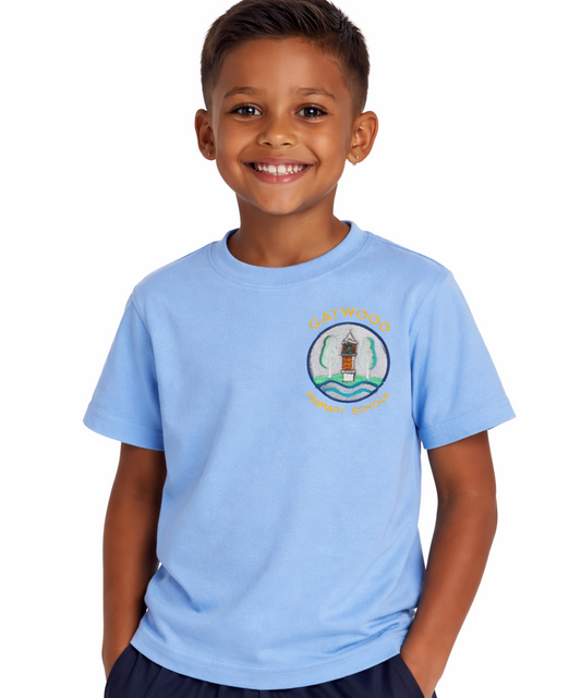Sky PE T-Shirt with Gaywood Printed Logo