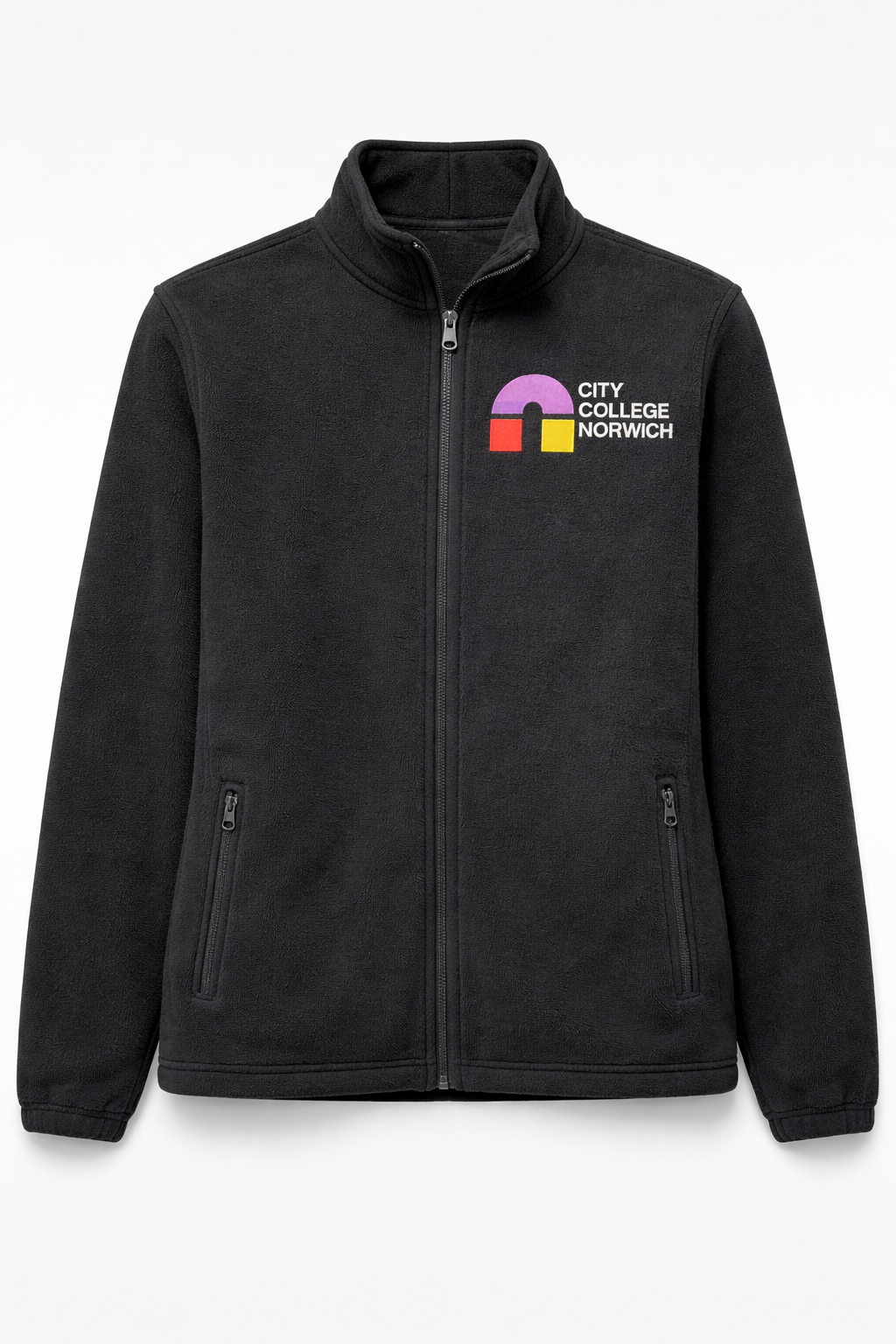 Classic Full Zip Micro Fleece in Black with CCN Embroidery [Hairdressing]