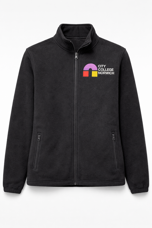 Classic Full Zip Micro Fleece in Black with CCN Embroidery [Hairdressing]