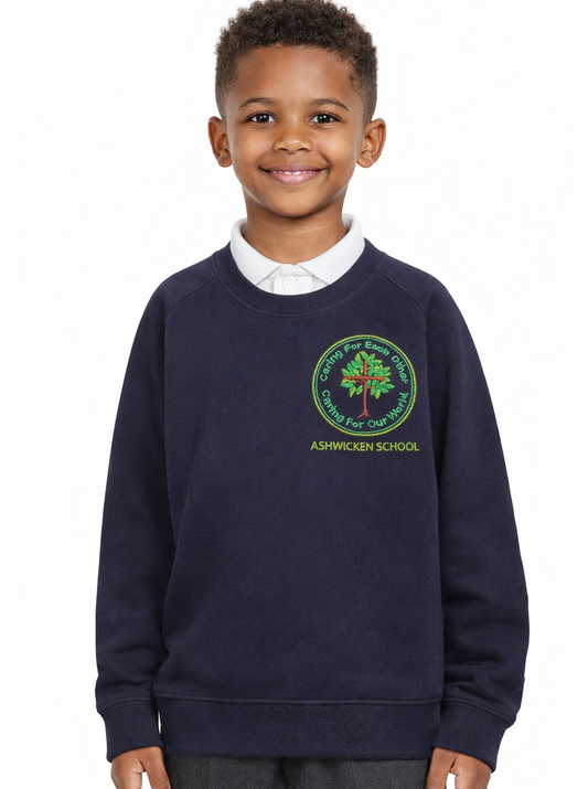 Navy Sweatshirt with Ashwicken Embroidered Logo