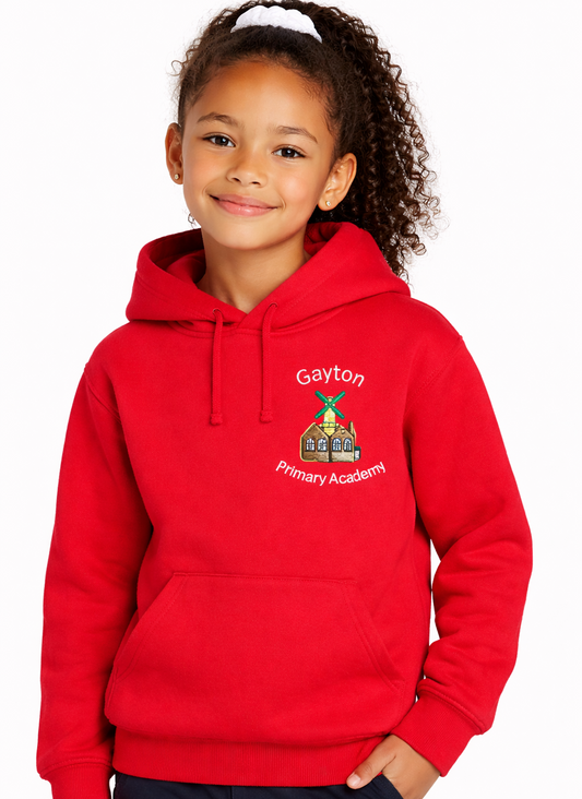 Red PE Hoodie with Gayton Embroidered Logo