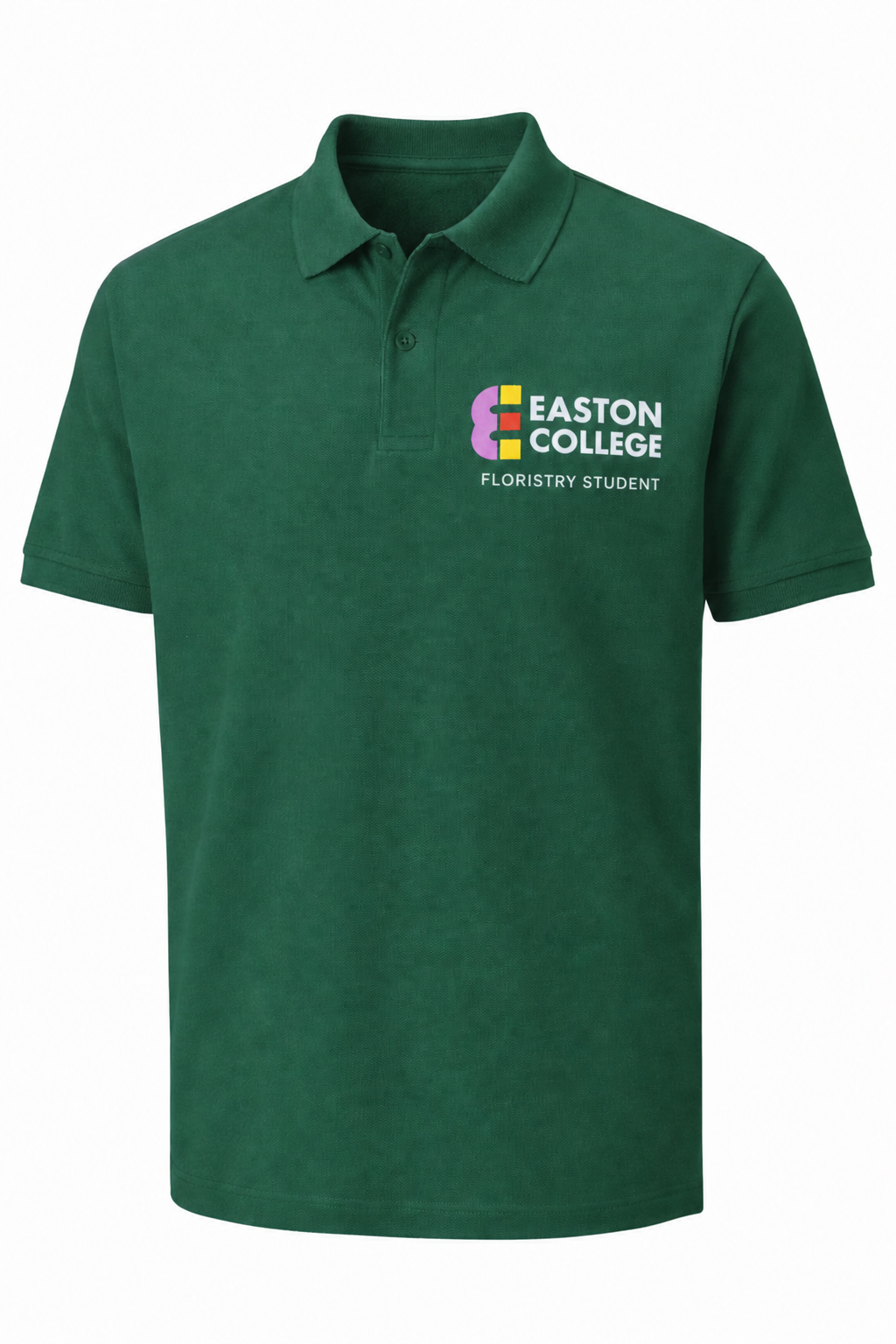 Bottle Green  Polo Shirt with Easton Logo and Floristry Student Printed Logo