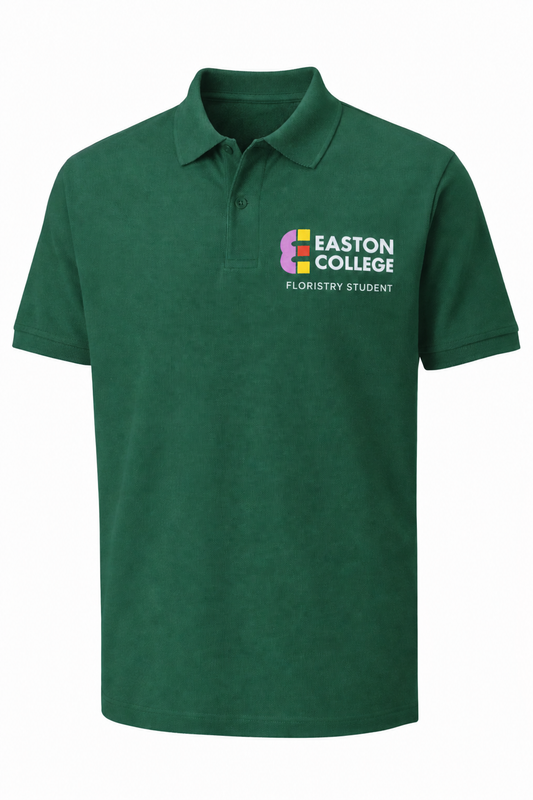 Bottle Green  Polo Shirt with Easton Logo and Floristry Student Printed Logo
