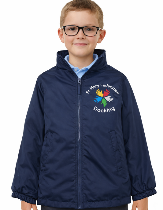Navy Eco Showerproof Jacket with Docking Embroidered Logo