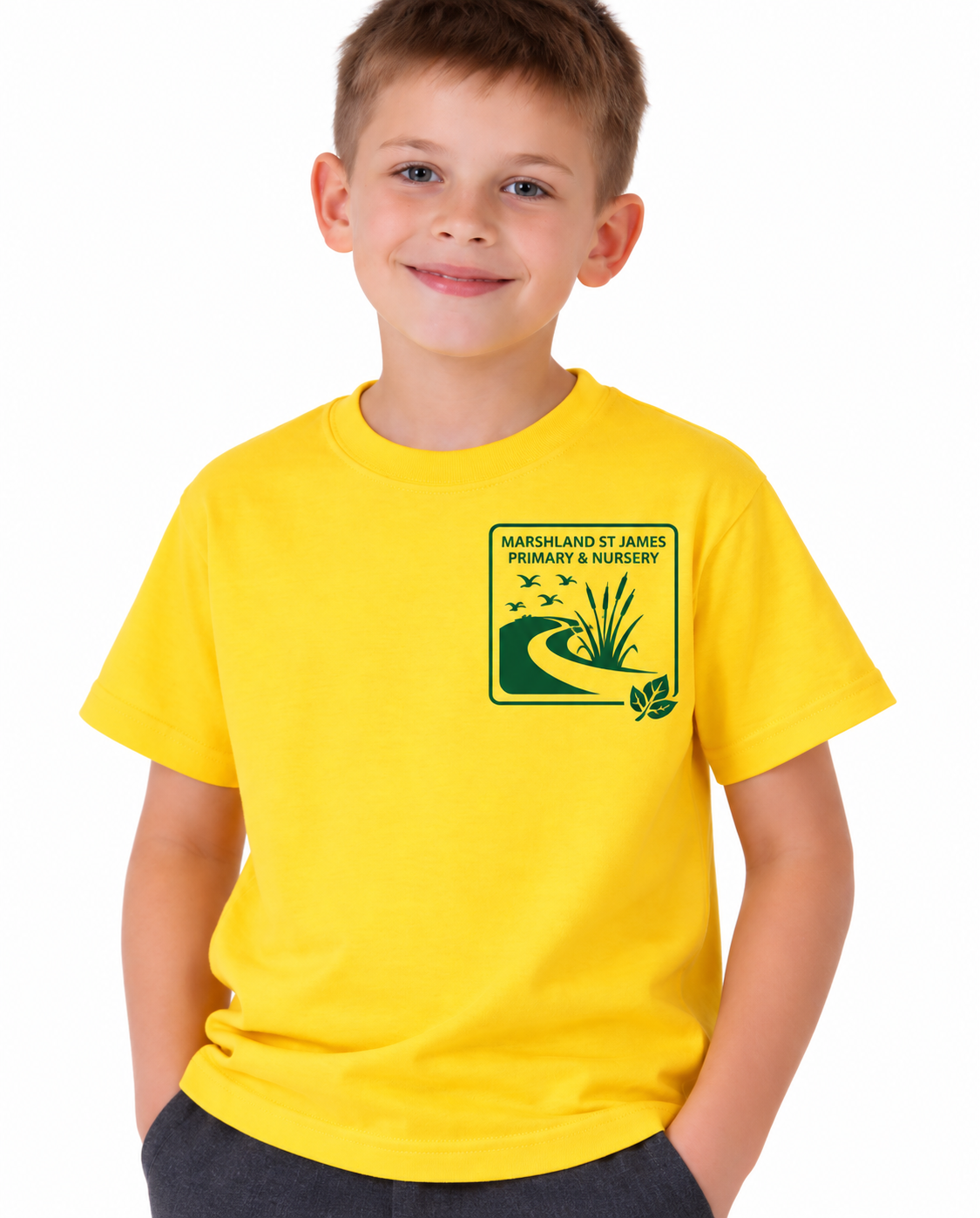 Yellow PE T-Shirt with Marshland Printed Logo
