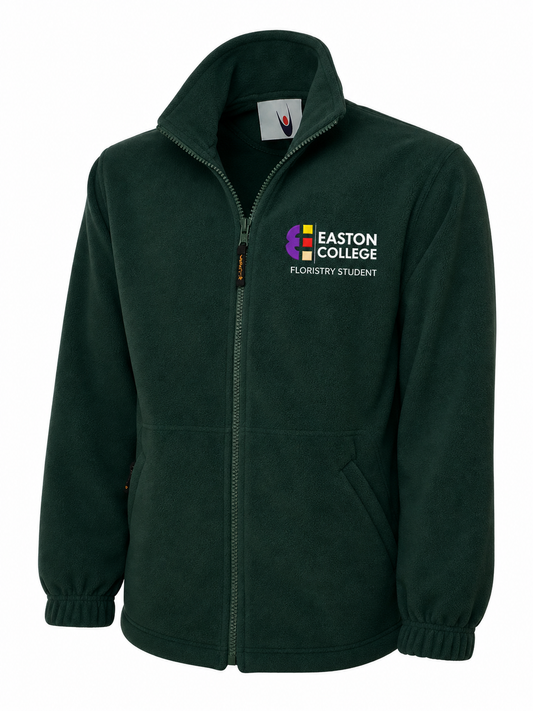 Classic Full Zip Micro Fleece in Bottle With Easton Logo and Floristry Student Embroidery