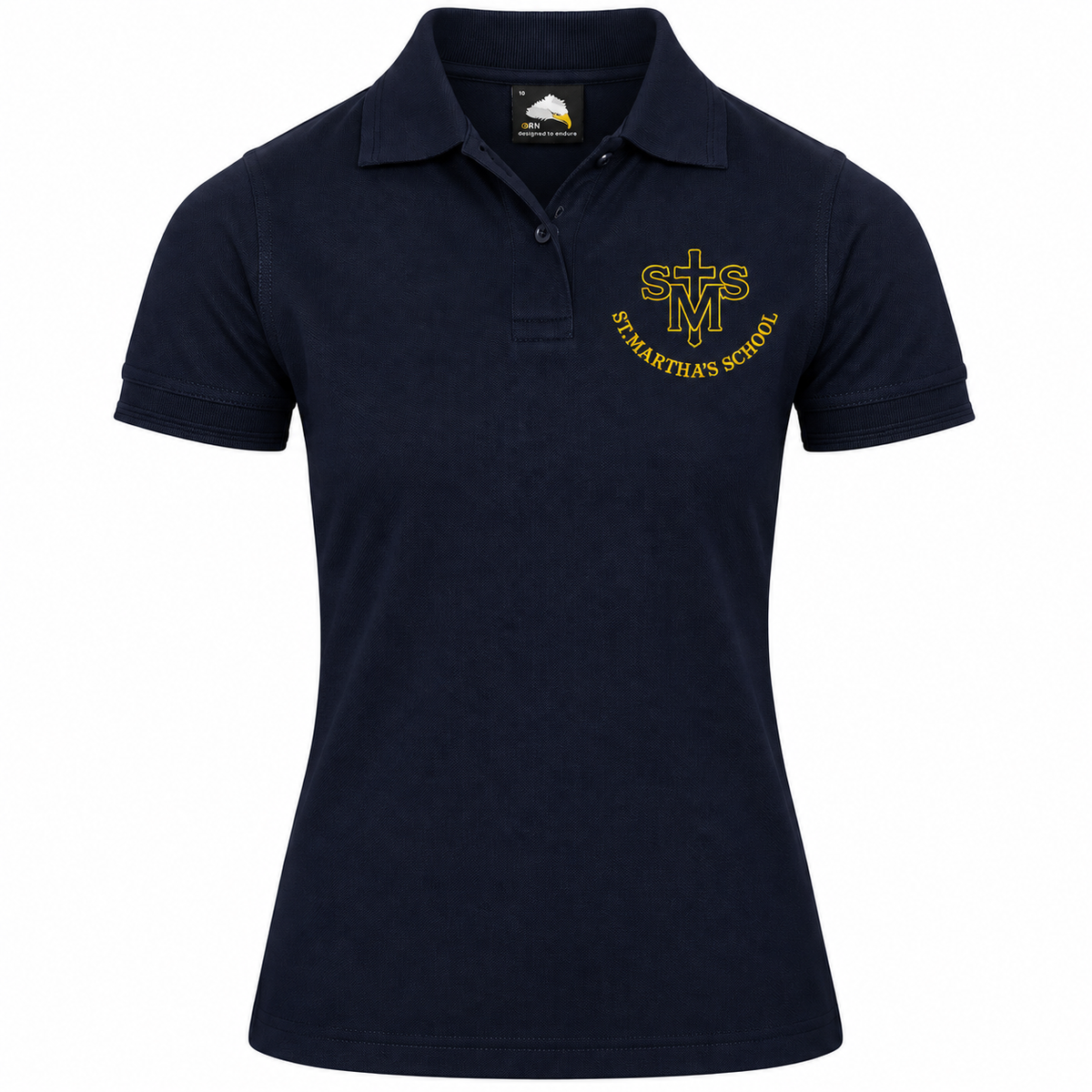 STAFF Navy Ladies Eagle Polo Shirt with St Martha's Embroidered Logo (1160)
