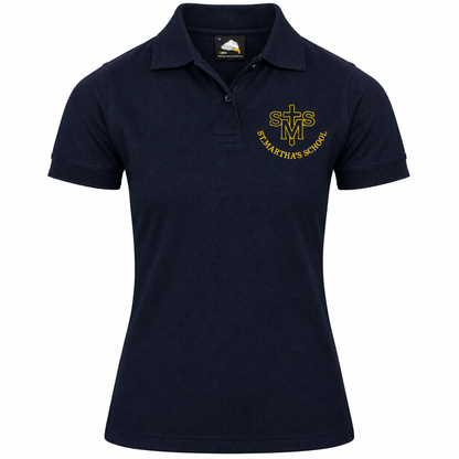 STAFF Navy Ladies Eagle Polo Shirt with St Martha's Embroidered Logo (1160)