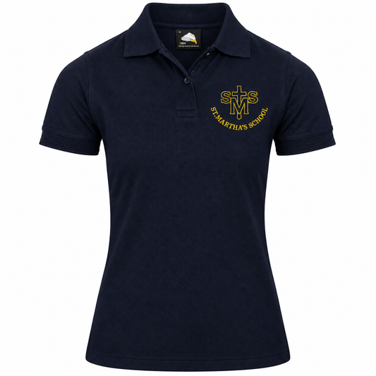 STAFF Navy Ladies Eagle Polo Shirt with St Martha's Embroidered Logo (1160)
