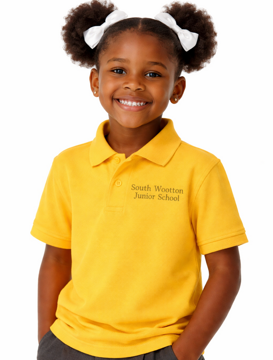 Yellow (Sandringham) PE Polo Shirt with South Wootton Junior Printed Logo
