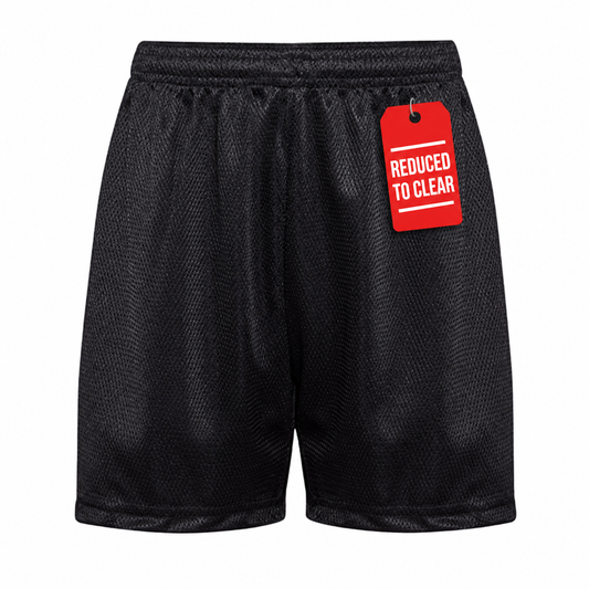 Black Mesh Shorts with Eastgate Embroidered Logo