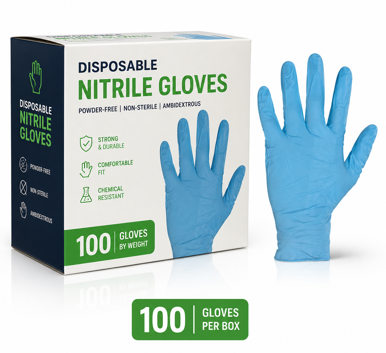 Blue Disposable Powder Free Gloves (LN10)