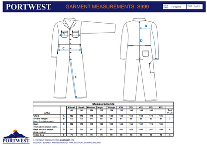 Portwest Standard Coverall ORANGE (C802)