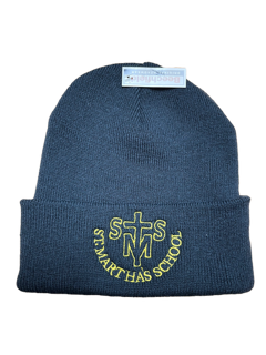 Navy Children's Beanie Hat with St Martha's Embroidery