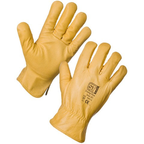 Leather Driving Gloves Yellow (20644)
