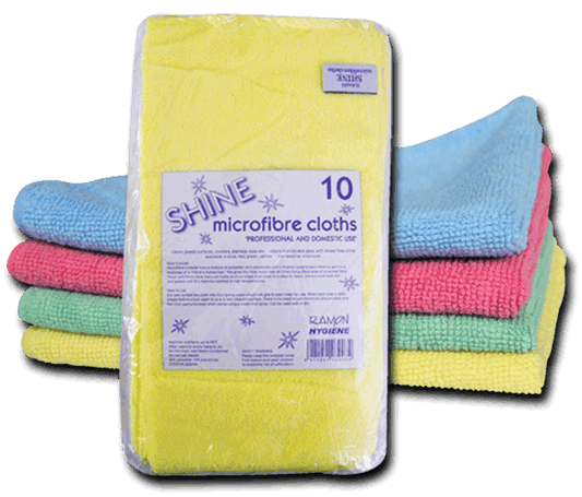 Optima 'Shine' General Purpose Microfibre Cloths (Pack of 10) (MFC210)