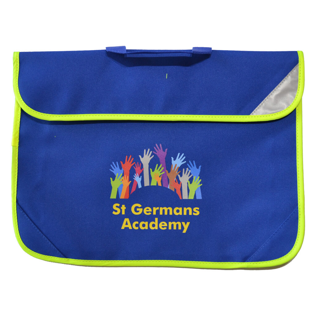 Royal Blue Book Bag with St Germans print