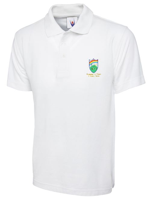 White Polo Shirt with Dersingham Embroidery