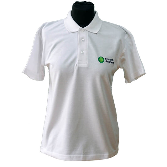 White Polo Shirt with Emneth Embroidery