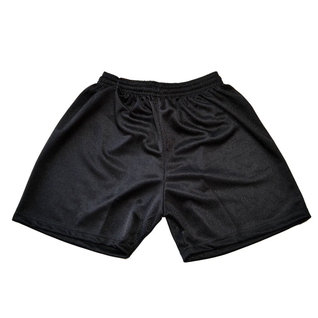 Black Plain Mesh Shorts (Upwell)