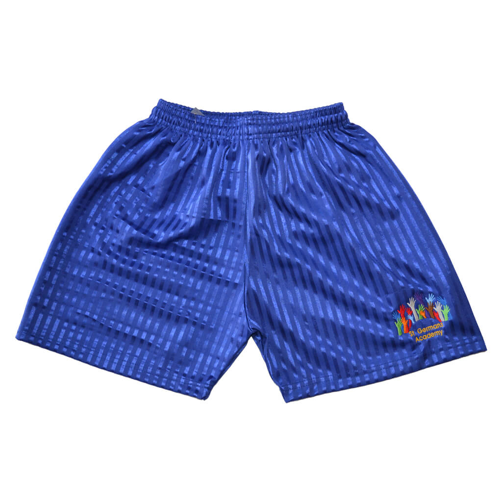 Royal Blue Shadow PE Shorts with St Germans Embroidery