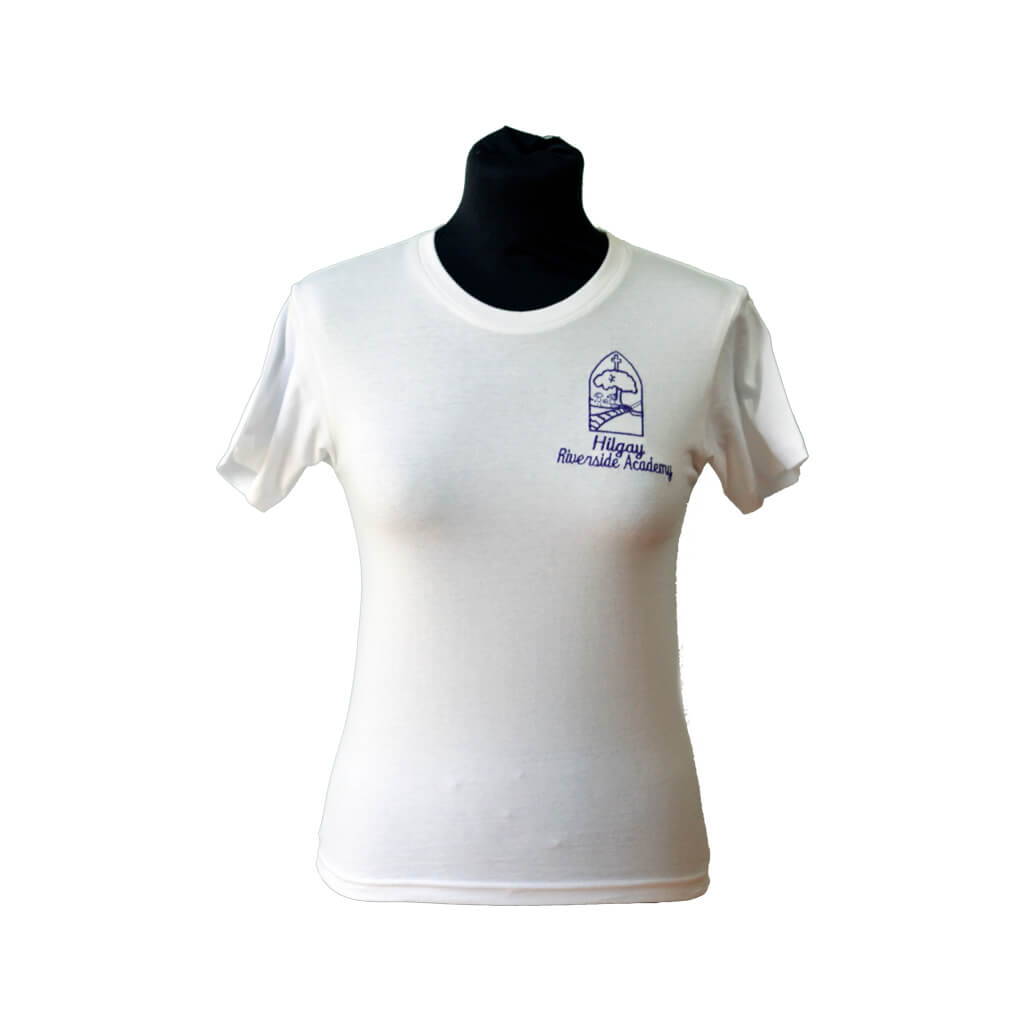 White T-Shirt with Hilgay Embroidery
