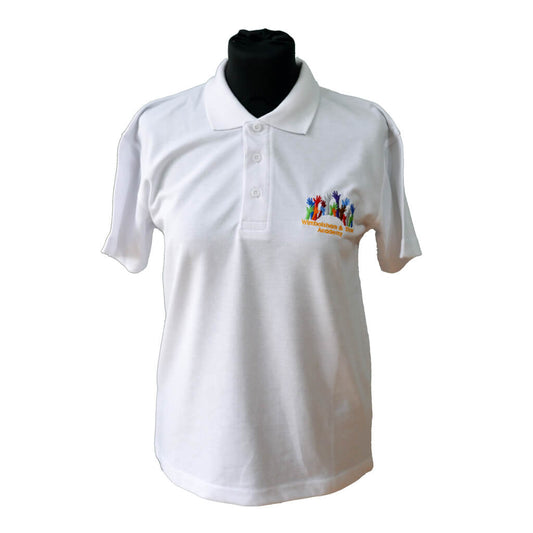 White Polo Shirt with Wimbotsham & Stow Embroidery