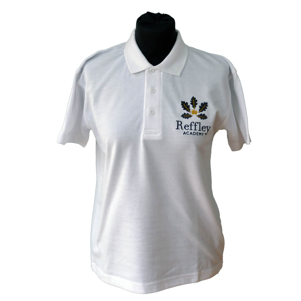 White Polo Shirt with Reffley Embroidery
