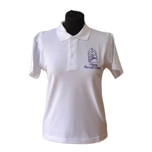 White Polo Shirt with Hilgay Embroidery
