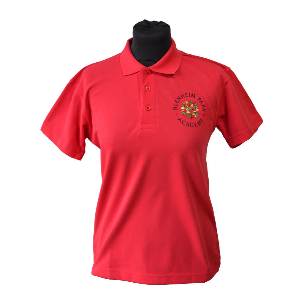 Red Polo Shirt with Blenheim Embroidery