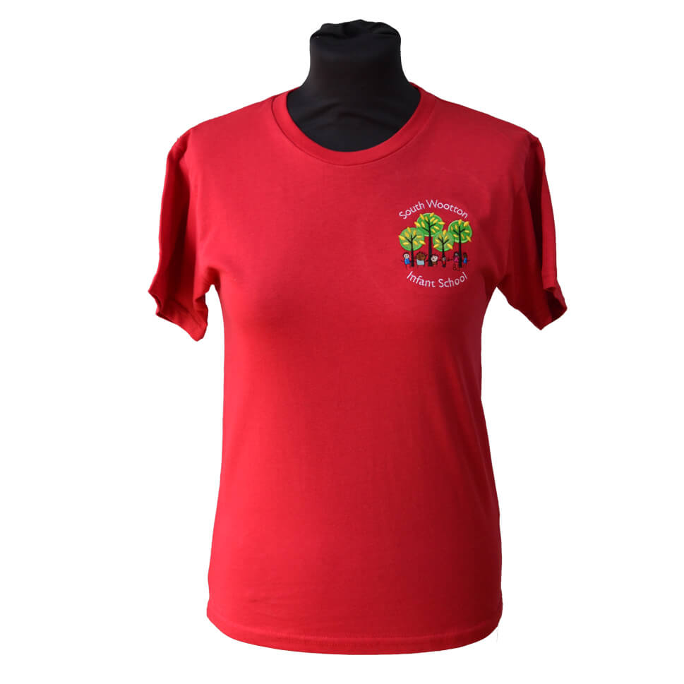 Red T-Shirt with South Wootton Infants embroidery