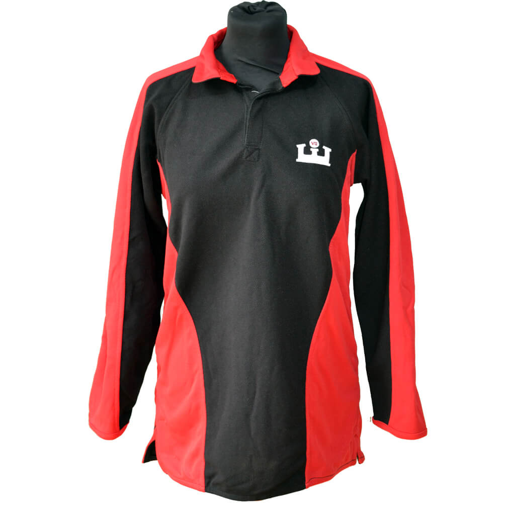 Red/Black Rugby Shirt with KES Embroidery