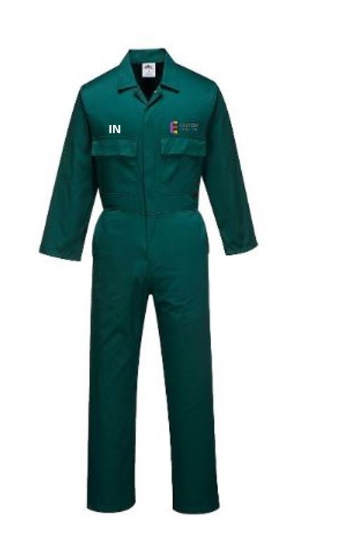 Boilersuit in Bottle Green with Easton Embroidery (Animal Studies FE)