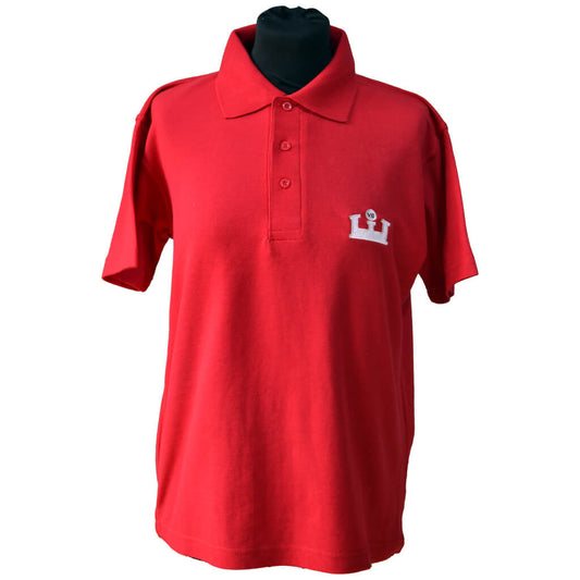 Red PE Polo Shirt with KES Embroidery