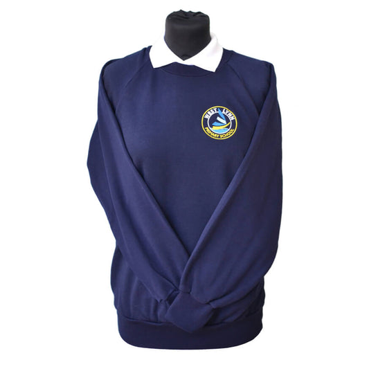 Navy Sweatshirt with West Lynn Embroidery