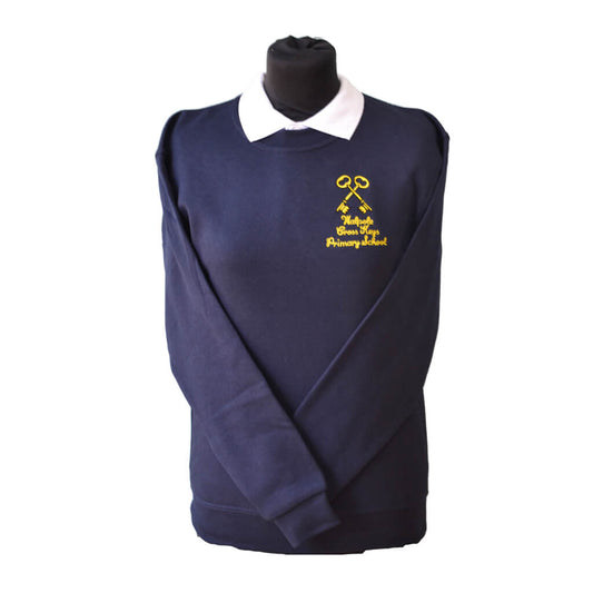 Navy Sweatshirt with Walpole Cross Keys embroidery